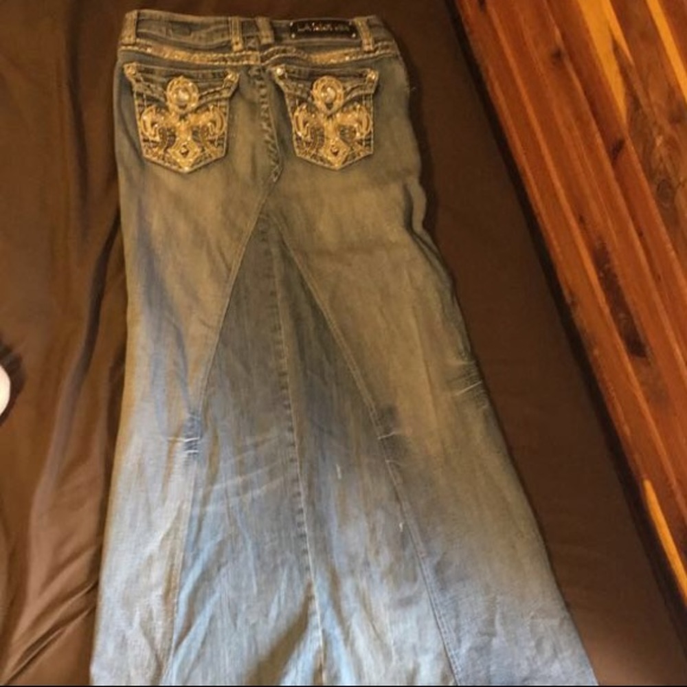 Long L.A.Idol Jean skirt - Picture 3 of 6